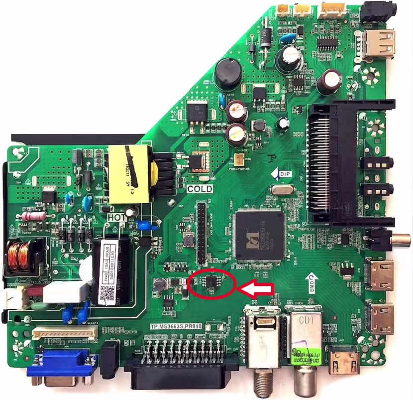 TP.MS3663S.PB818 SPI Flash 25Q64 Firmware Dump for Lobod LX-32DN52-T2S2 TV