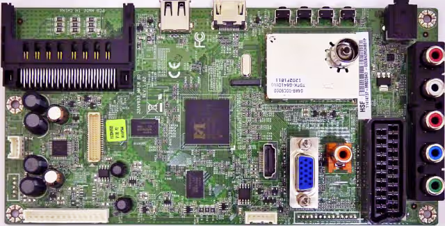 Toshiba 26EL934G Main Board 32AV933 MAIN BD REV 1.02 top view showing component layout and SPI flash location