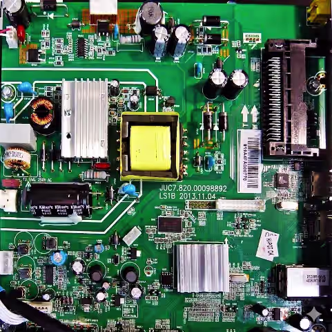 JUC7.820.00098892 main board PCB layout for BBK 28LEM-1003/T2N television firmware dump and SPI flash repair