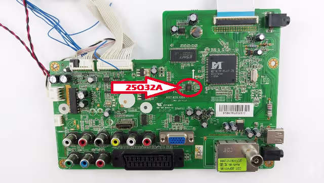 25Q32A SPI Flash Location on JUG7.820.1059-1 Main Board