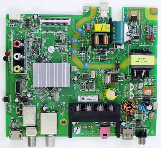 MS36639-ZC01-01 main board for HAIER H32E06S TV showing SPI flash chip location and component layout