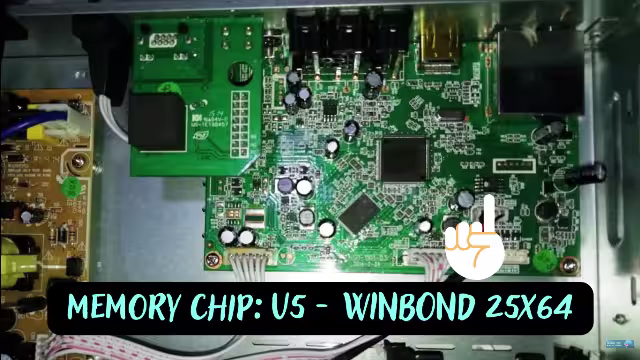 25Q64 SPI flash memory chip on HSB-1101-03 board