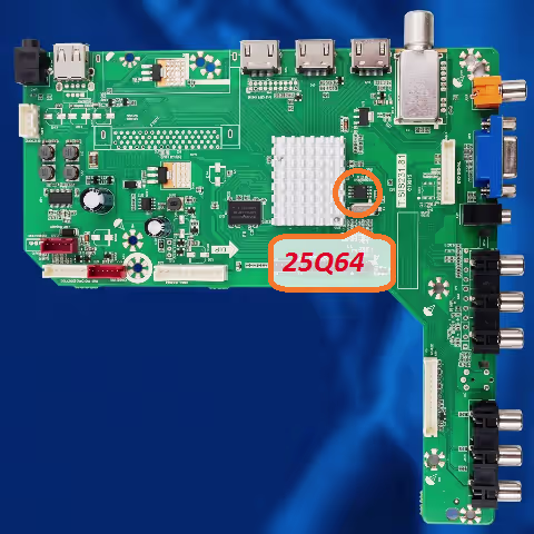 T.SIS231.81 SPI 25Q64 chip location for RT809H programming