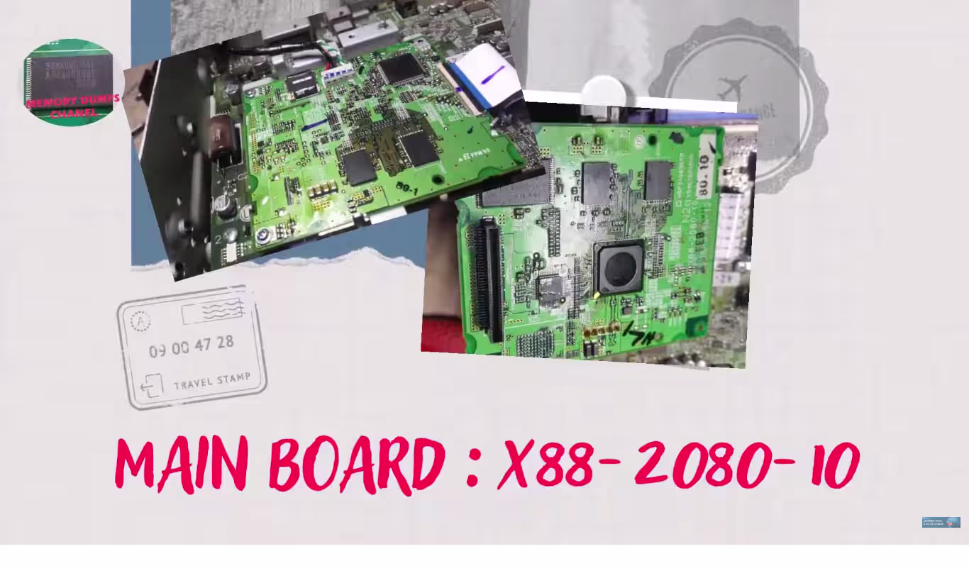 Kenwood DNX5280BT X88-2080-10 main board PCB layout showing NAND flash location